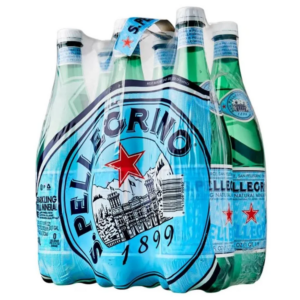 S.Pellegrino Sparkling Natural Mineral Water, 6 x 1L