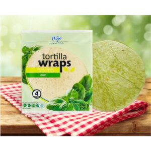 Dijo Fun & Food Vegan Tortilla Wraps  Spinach & Basil, 4pcs, 250g