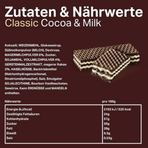 Loacker Classic Cocoa & Milk Crispy Cocoa Wafers with Cream Filling, 45g