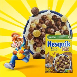 Nestle Nesquik Mix Breakfast Cereal  Chocolate & Vanilla Balls, 325g