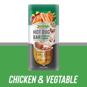 JerHigh Hot Dog Bar  Chicken Meat & Vegetable Dog Food, 150g