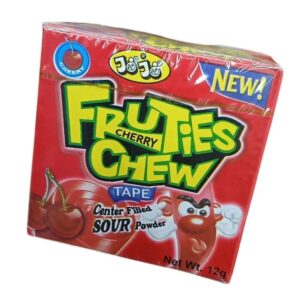JoJo Fruities Chew Tape Cherry with Sour Powder Center, 12g