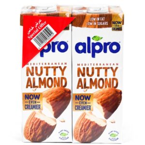 Alpro Roasted Almond Drink 100% Plant-Based, Lactose & Dairy Free, 2x1ltr