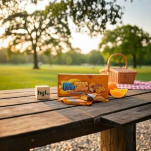 OM'mi CHOC Compound Chocolate Bar with Orange Flavour and Filling, 240g