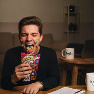 Warheads Cubes Sour Sweet Fruity Chewy Candy, 141g