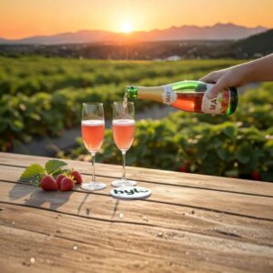 May Gold Sparkling Strawberry Juice, 750ml