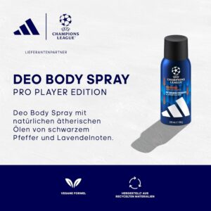 Adidas UEFA Champions League Pro Player Deodorant Body Spray, 150ml