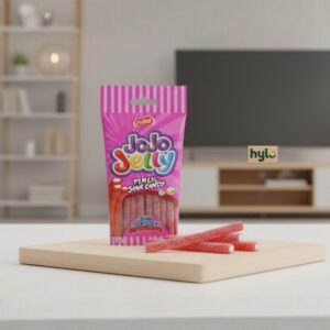 Jojo Jelly Pencil Sour Candy, Sour Licorice Strawberry, 80g