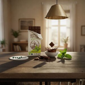 Chocolates Sole Organic Dark Chocolate with Peppermint, 73% Cocoa, 100g