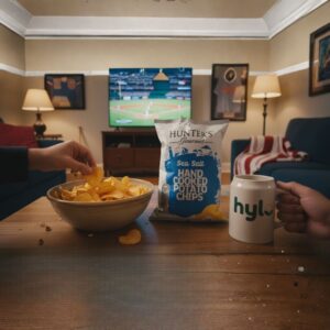 Hunter's Gourmet Sea Salt Hand Cooked Potato Chips, 125g