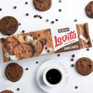 Roshen Lovita Classic Cookies Dark Choco, 150g