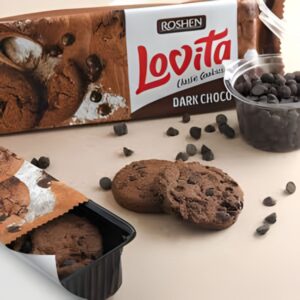 Roshen Lovita Classic Cookies Dark Choco, 150g