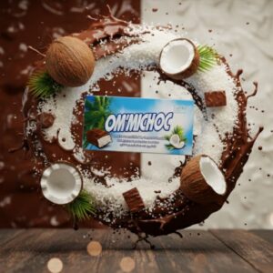 OMMICHOC Coconut Bar Covered with Milky Compound Chocolate, 240g