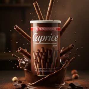 Papadopoulos Caprice Dark Chocolate Wafer Rolls, 250g