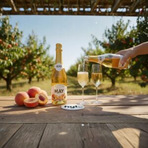 May Sparkling Peach Flavour Juice, 750ml