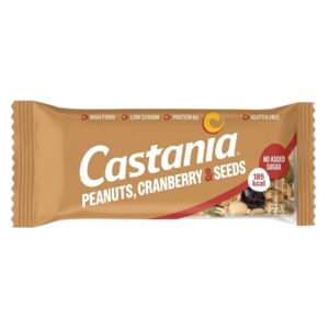 Castania Peanuts Cranberry and Seeds Bar, 38g Castania Peanuts Cranberry and Seeds Bar, 38g