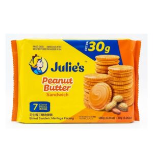 Julie's Peanut Butter Sandwich Biscuits, 180g (7 Convipacks + Extra 30g) Julie's Peanut Butter Sandwich Biscuits, 180g (7 Convipacks + Extra 30g)
