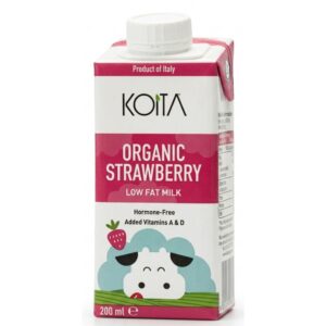 Koita Organic Strawberry Low Fat Milk, 200ml Koita Organic Strawberry Low Fat Milk, 200ml