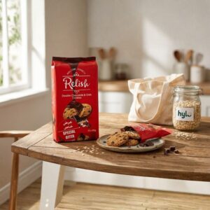 Relish Double Chocolate & Oats Cookies, 12x40g (480g)