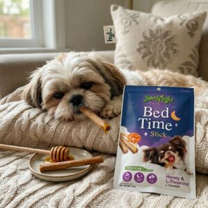 JerHigh Bed Time Stick Dog Treats, Honey & L-Theanine, 60g
