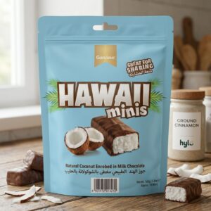 Gandour Hawaii Minis, Coconut Chocolate Bars, 165g