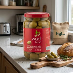 Wadi Food Whole Natural Green Olives, 360g