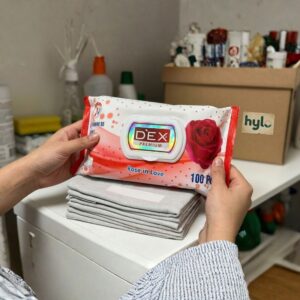 Dex Premium Wet Wipes Rose in Love, 100 Pack
