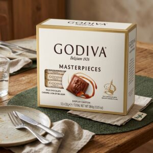 Godiva Masterpieces Milk Chocolate Caramel Lion of Belgium, 12x32g