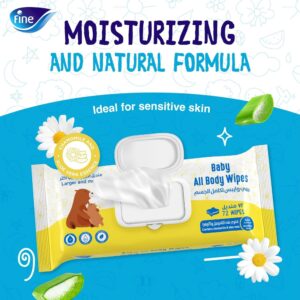 Fine Baby All Body Wipes, 72 Sheets