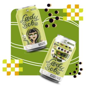 Madam Hong Lady Boba Matcha Latte Bubble Tea Drink, 313ml