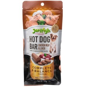 JerHigh Hot Dog Bar Chicken & Liver Dog Food, 150g JerHigh Hot Dog Bar Chicken & Liver Dog Food, 150g