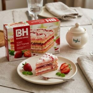 Baker House Vittoria Cake, Strawberry & Cream, 350g