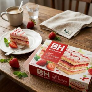 Baker House Vittoria Cake, Strawberry & Cream, 350g