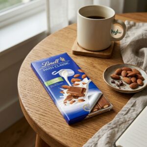 Lindt Swiss Classic Milk Chocolate with Roasted Almonds, 100g