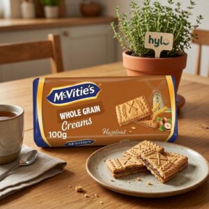 McVitie's Whole Grain Creams Hazelnut Biscuits, 100g