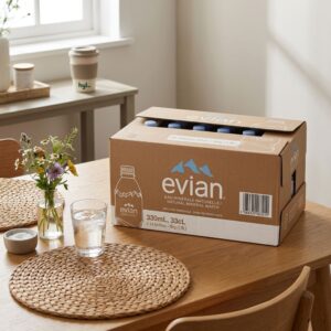 Evian Natural Mineral Water, 330ml x 24 Bottles