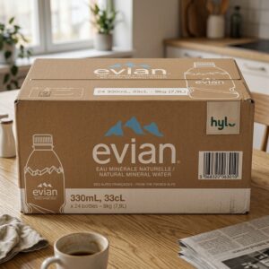 Evian Natural Mineral Water, 330ml x 24 Bottles
