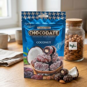 Chocodate Coconut Chocolate Covered Dates with Almonds, 90g
