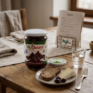 Delara Kalamata Black Olives, 600g Glass Jar