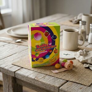 Rolls Fruit Bubble Gum Banana, 240g (24 x 10g Pieces)