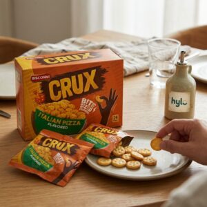 Bisconni Crux Bite-Sized Crackers Italian Pizza Flavored, 24 Packs, 185g