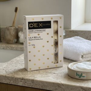 D'Exclusive Creamy Lotion Bar Soap Lila Bella Bergamot & Powdery Rose, 4 x 100g