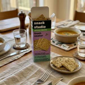 Snack Studio Savoury Squares Fresh Zaatar Crackers, 48g