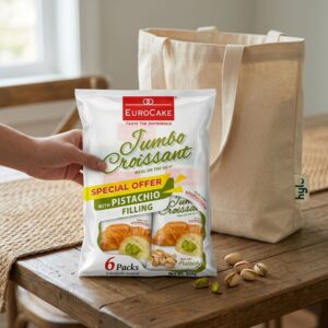 EuroCake Jumbo Croissant Pistachio Filling, 6 Pack, 300g