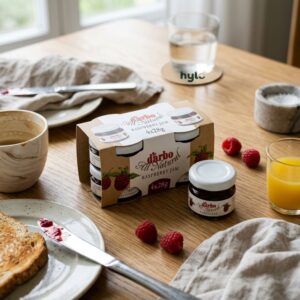 d'arbo All Natural Raspberry Jam, 4x28g