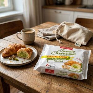 EuroCake Jumbo Croissant Pistachio Filling, 6 Pack, 300g