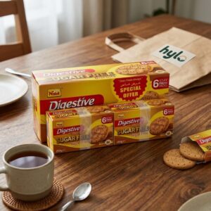 Nabil Digestive Sugar Free Biscuits 6-Pack (Special Offer), 2x250g
