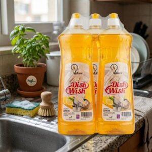 Q Care Dish Wish Lemon Dishwashing Liquid, 3x1000ml