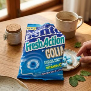 Mentos Fresh Action Mint Candy with Syrup Center, 100.8g Bag
