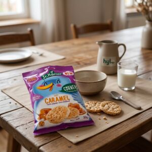 Jr. Korner Corners Crispbreads for Kids, Caramel Flavor, 30g
